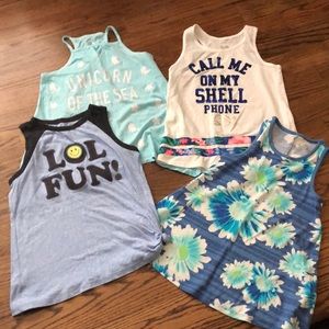 ☀️Lot of 4 Justice Tank Tops size 10☀️